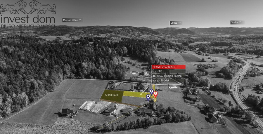 nowosądecki, Grybów, Gródek, małopolskie, Widokowe działki budowlane w Gródku !