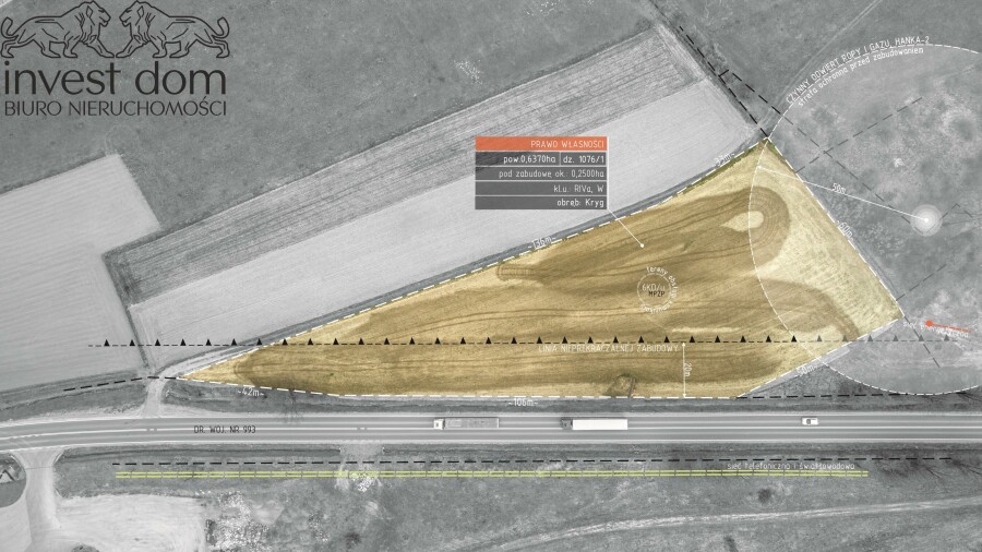 gorlicki, Lipinki, Kryg, małopolskie, Kryg – działka usługowa 6KD/U pod stację paliw, myjnię | przy drodze 993 | MPZP