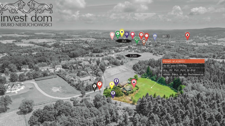 gorlicki, Biecz, małopolskie, 1ha siedlisko pod lasem w Bieczu nieopodal centrum miasta!